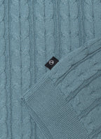 Short Sleeve Ribbed Cable Knit Polo — 3-Button Collar, Cotton-Modal Blend, Soft Touch