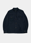 Washed Linen Overshirt — Spread Collar, Double Flap Chest Pockets, Relaxed Fit