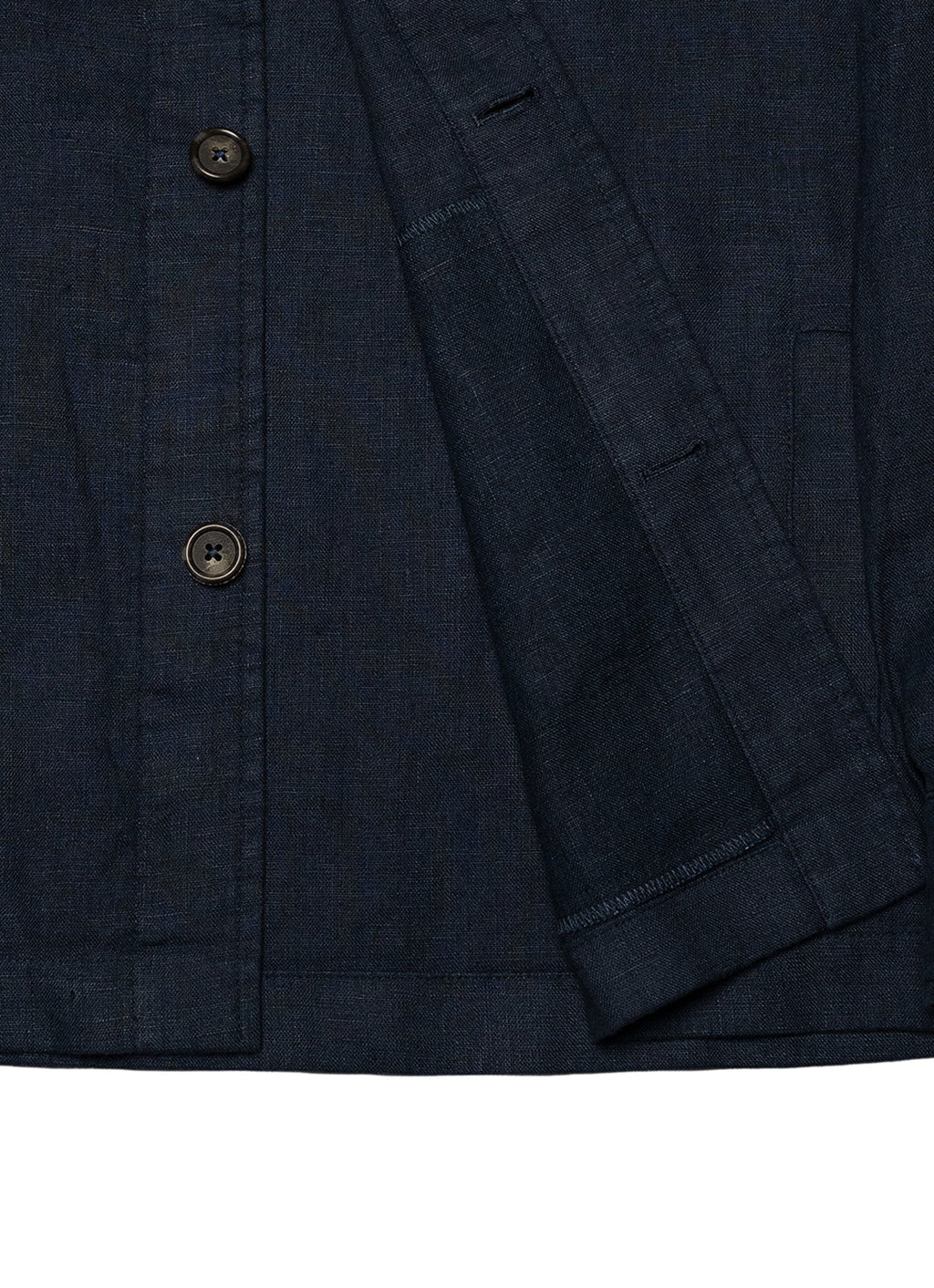Washed Linen Overshirt — Spread Collar, Double Flap Chest Pockets, Relaxed Fit