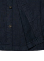 Washed Linen Overshirt — Spread Collar, Double Flap Chest Pockets, Relaxed Fit