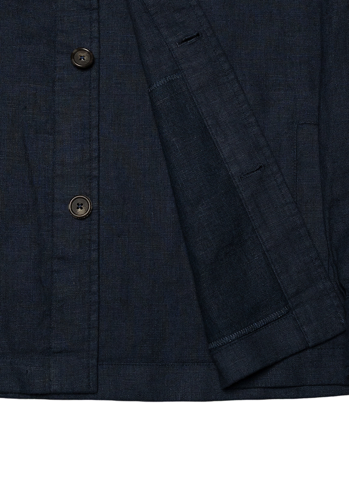 Washed Linen Overshirt — Spread Collar, Double Flap Chest Pockets, Relaxed Fit
