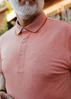 Short Sleeve Polyester Tech Knit Polo — Pique Knit Collar & Cuff, Tonal Yoke, Metal Buttons