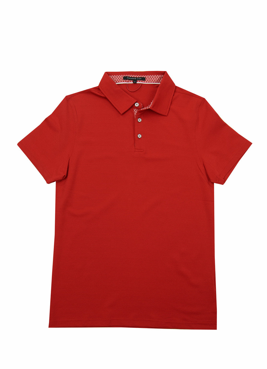 Pebble Jacquard Stretch Polo — Metal-Rimmed Buttons, Tonal Inner Yoke, Bungee Locker Loop