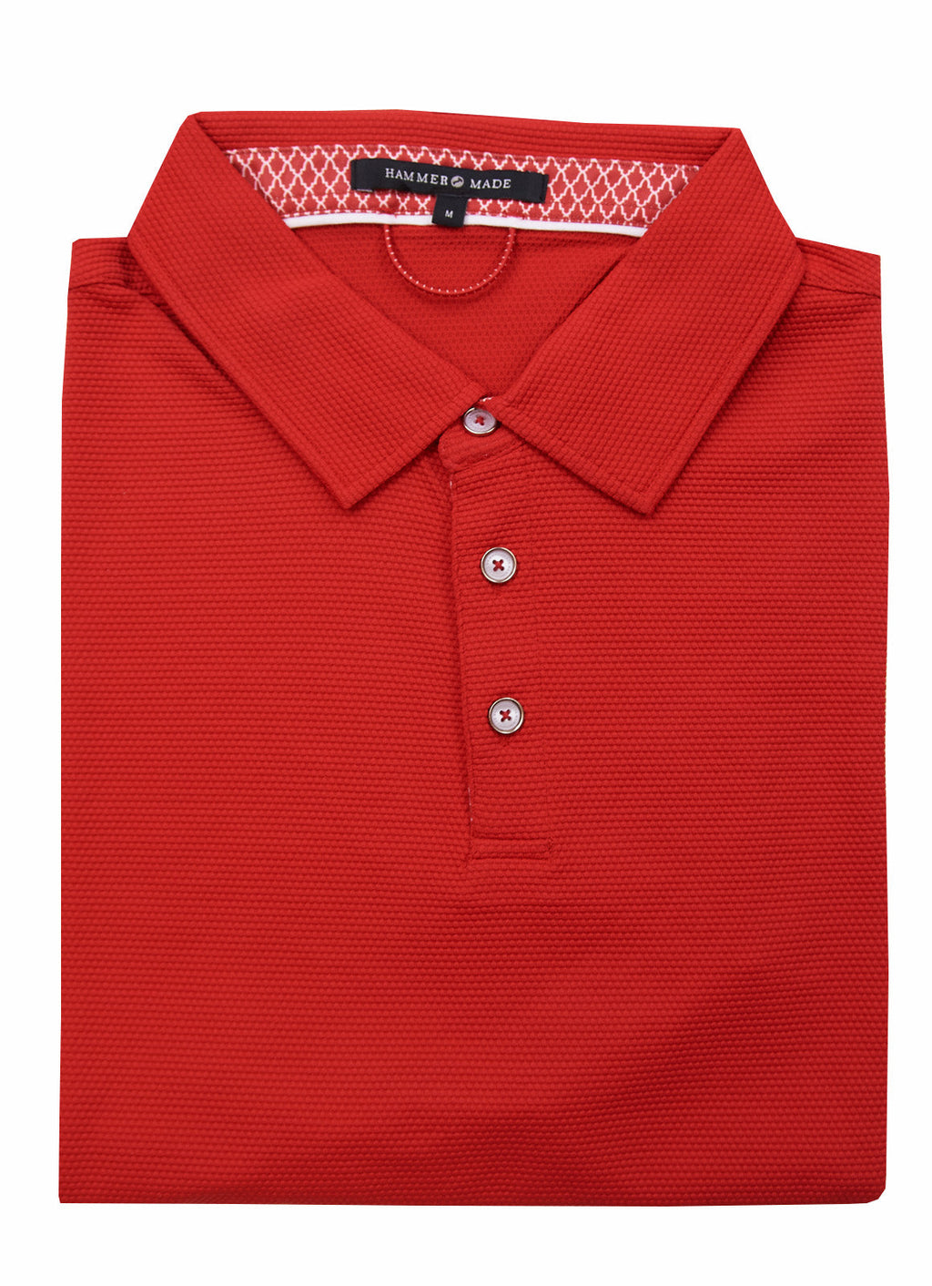 Pebble Jacquard Stretch Polo — Metal-Rimmed Buttons, Tonal Inner Yoke, Bungee Locker Loop