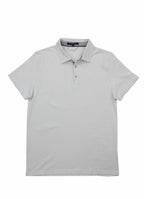Pebble Jacquard Stretch Polo — Metal-Rimmed Buttons, Tonal Inner Yoke, Bungee Locker Loop