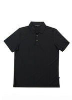 Short Sleeve Stretch Polo — Soft Textured Fabric, Metal-Rimmed Buttons, All-Day Comfort