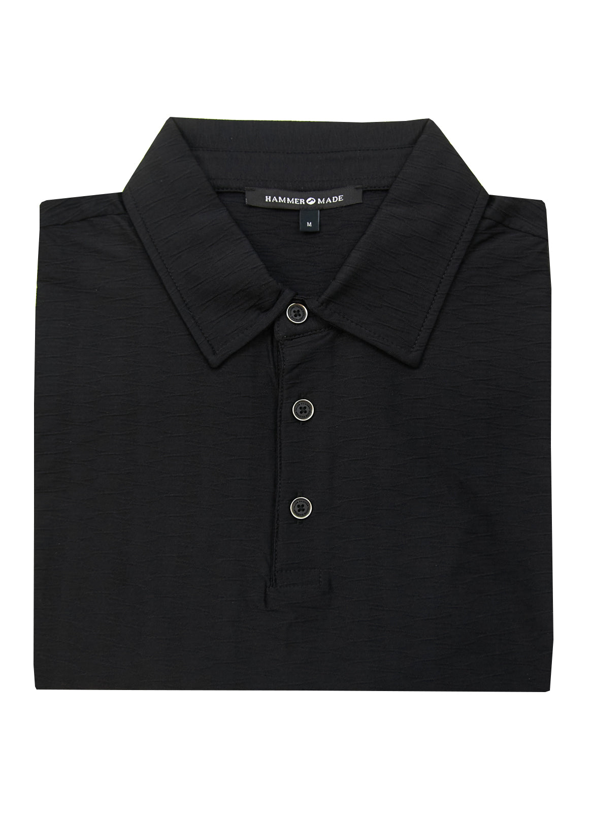 Short Sleeve Stretch Polo — Soft Textured Fabric, Metal-Rimmed Buttons, All-Day Comfort
