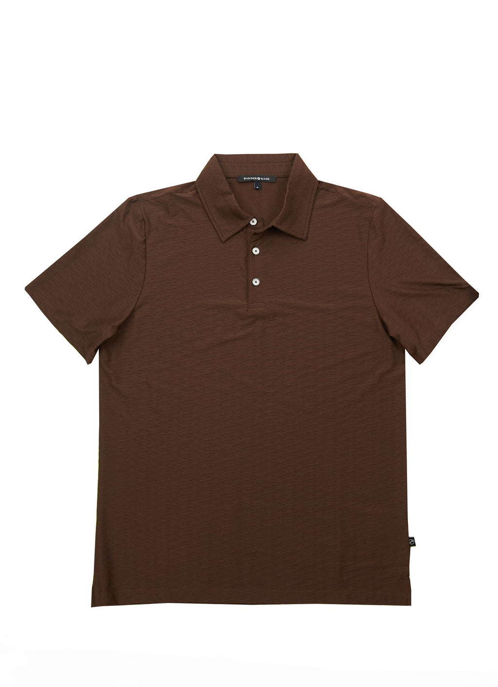 Short Sleeve Stretch Polo — Soft Textured Fabric, Metal-Rimmed Buttons, All-Day Comfort