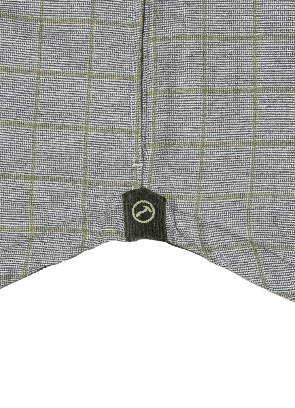 Grey & Green Plaid Sherpa-Lined Flannel Jacket — Double Chest Pockets, Lightweight Warmth