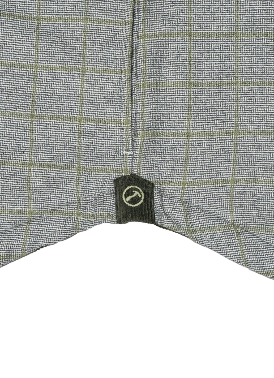 Grey & Green Plaid Sherpa-Lined Flannel Jacket — Double Chest Pockets, Lightweight Warmth
