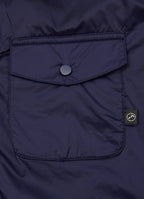 Reversible Jacket — Knit Plaid Inner & Navy Outer Shell, Double Front Pockets, Polished Finish