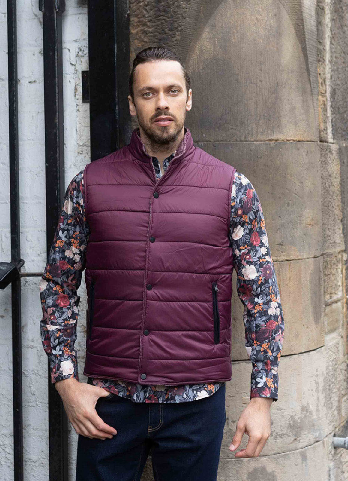 Reversible Vest — Black Exterior, Zippered Pockets, Interior Pockets, Metal Snap Buttons
