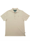 Short Sleeve Mercerized Cotton Polo — Tonal Embroidered Chest Detail, Contrast Taping