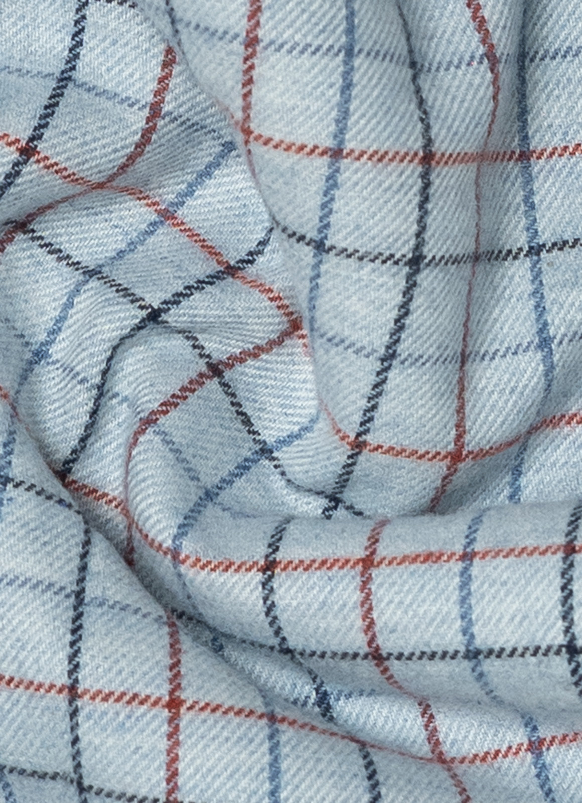 Light Blue Plaid Sherpa-Lined Flannel Jacket — Double Chest Pockets, Cozy Seasonal Layer