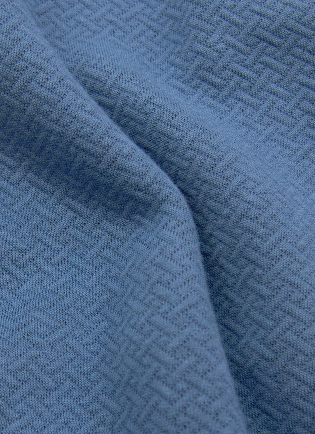 Full-Zip Heavyweight Woven-Texture Jacket — Slate Blue, Zip Pockets, Cotton-Polyester Blend