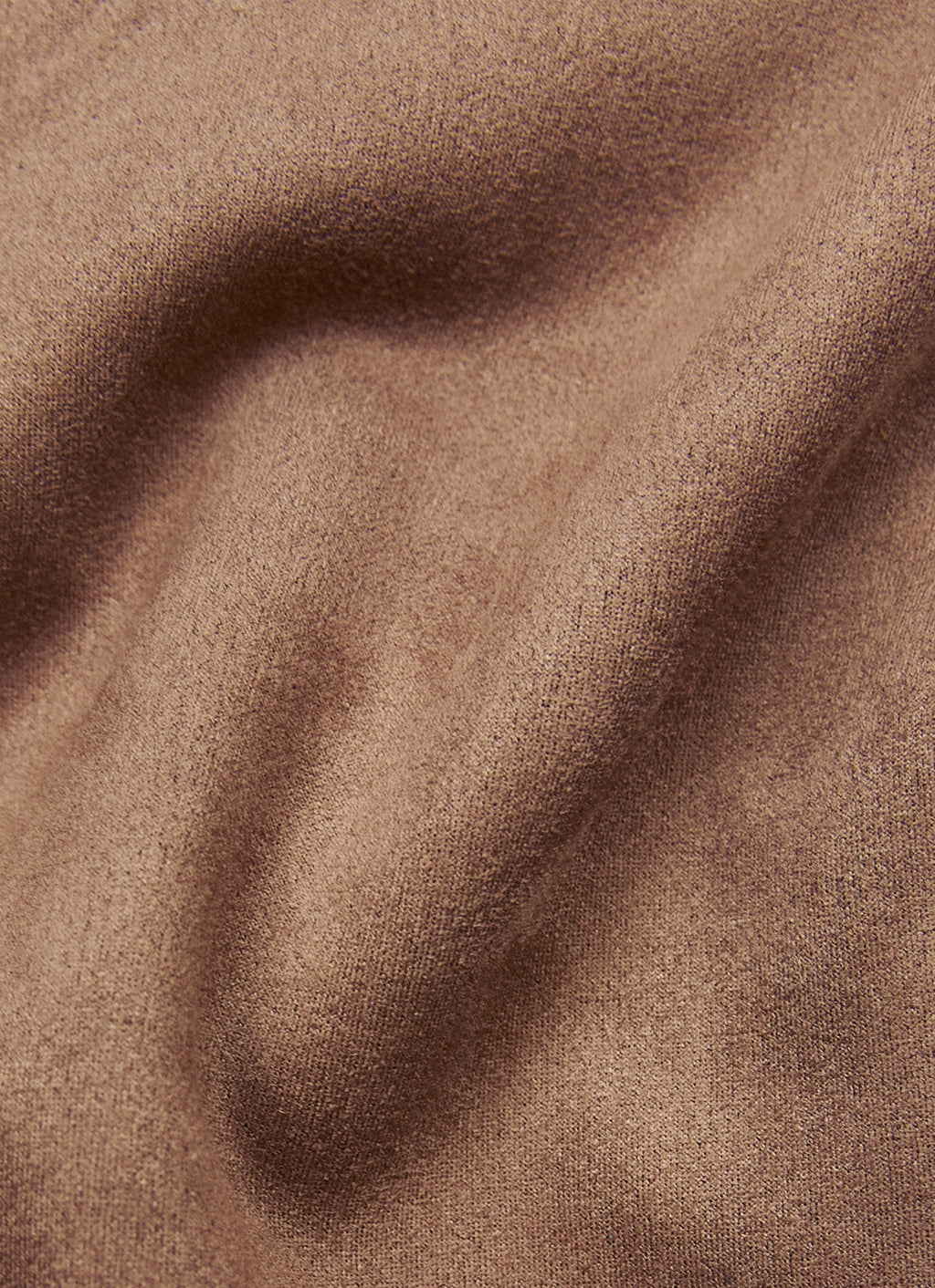 Double-Breasted Vegan Suede Jacket — Paisley Satin Lining, Buttery Soft Brown Shell