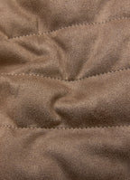 Khaki Vegan Suede Vest — European Craftsmanship, Contrasting Interior Lining, Metal Zip Pull