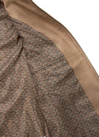 Khaki Vegan Suede Vest — European Craftsmanship, Contrasting Interior Lining, Metal Zip Pull