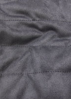 Grey Vegan Suede Vest — European Craftsmanship, Contrasting Interior Lining, Metal Zip Pull