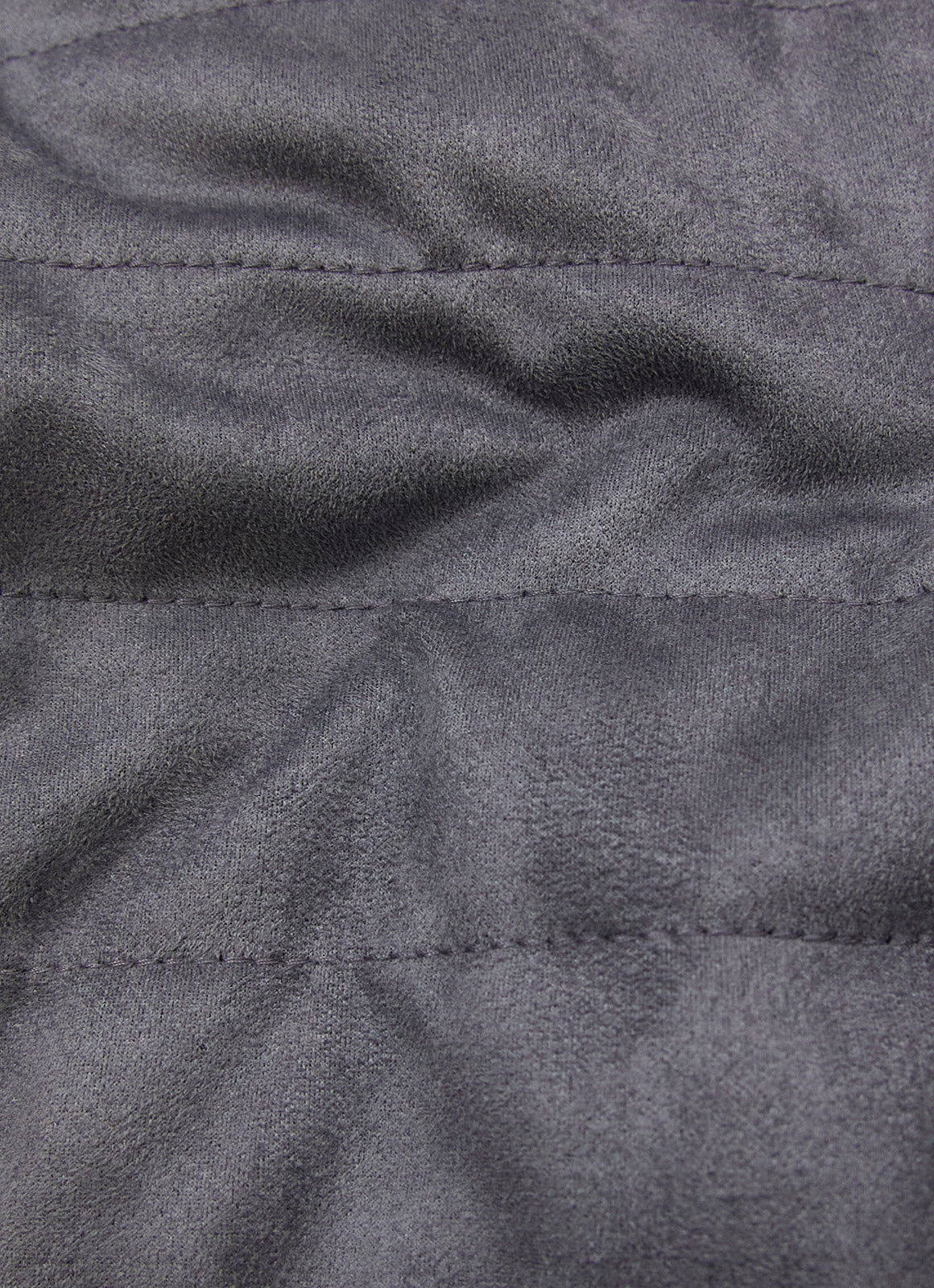 Grey Vegan Suede Vest — European Craftsmanship, Contrasting Interior Lining, Metal Zip Pull
