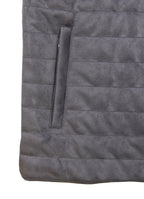 Grey Vegan Suede Vest — European Craftsmanship, Contrasting Interior Lining, Metal Zip Pull