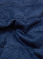 Navy Vegan Suede Vest — European Craftsmanship, Contrasting Interior Lining, Metal Zip Pull
