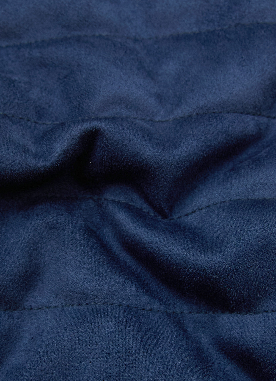 Navy Vegan Suede Vest — European Craftsmanship, Contrasting Interior Lining, Metal Zip Pull