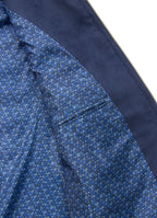 Navy Vegan Suede Vest — European Craftsmanship, Contrasting Interior Lining, Metal Zip Pull
