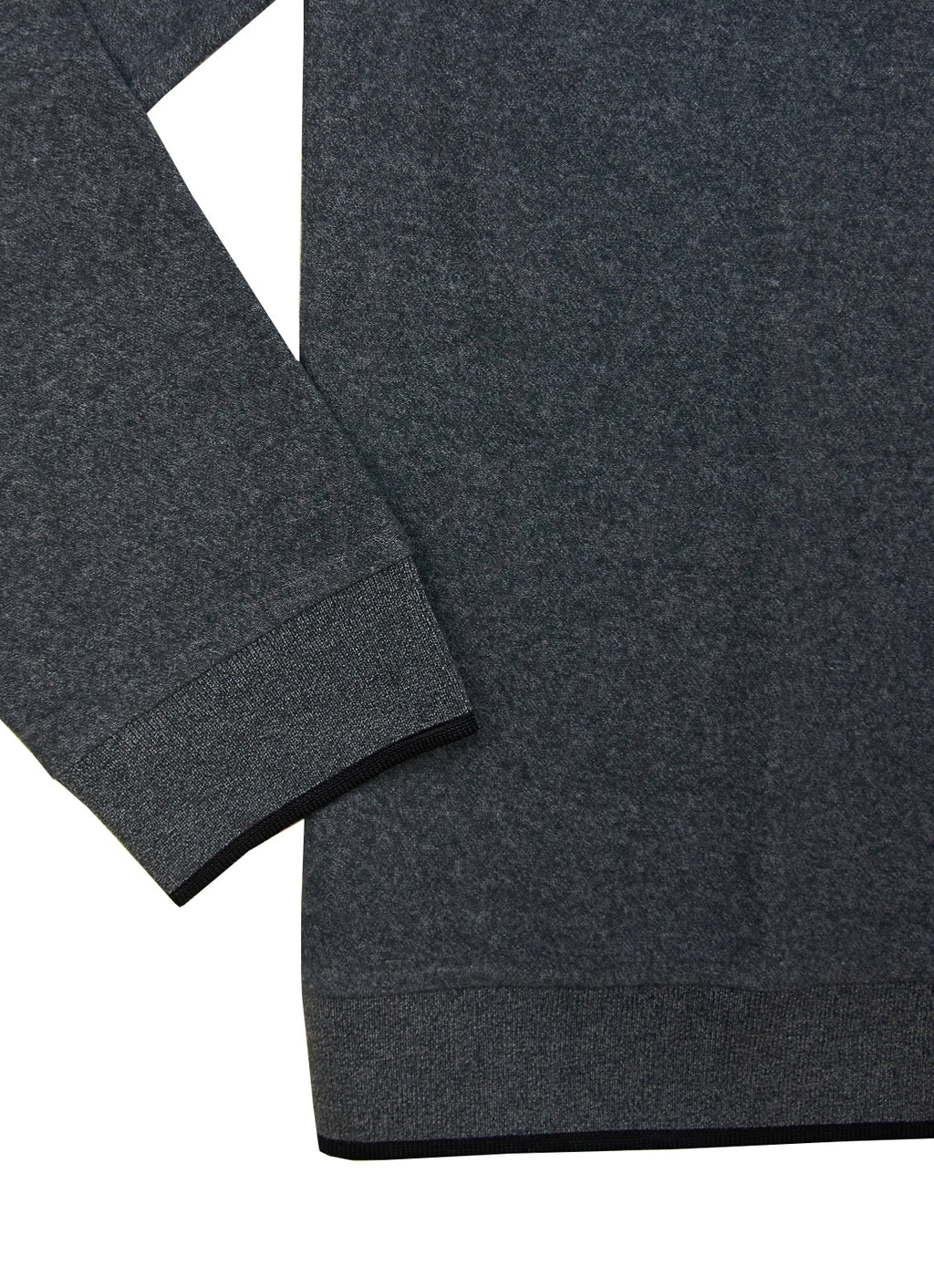 Cotton-Modal Pullover — 3-Button Collar, Chest Pocket, Elastic Waistband & Cuffs