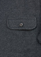 Cotton-Modal Pullover — 3-Button Collar, Chest Pocket, Elastic Waistband & Cuffs