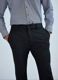 European Stretch Dress Pant — Subtle Stripe, Tailored Silhouette, All-Day Flexibility