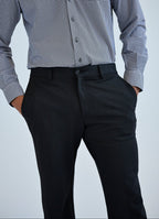 European Stretch Dress Pant — Subtle Stripe, Tailored Silhouette, All-Day Flexibility