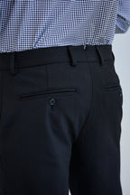 European Stretch Dress Pant — Subtle Stripe, Tailored Silhouette, All-Day Flexibility