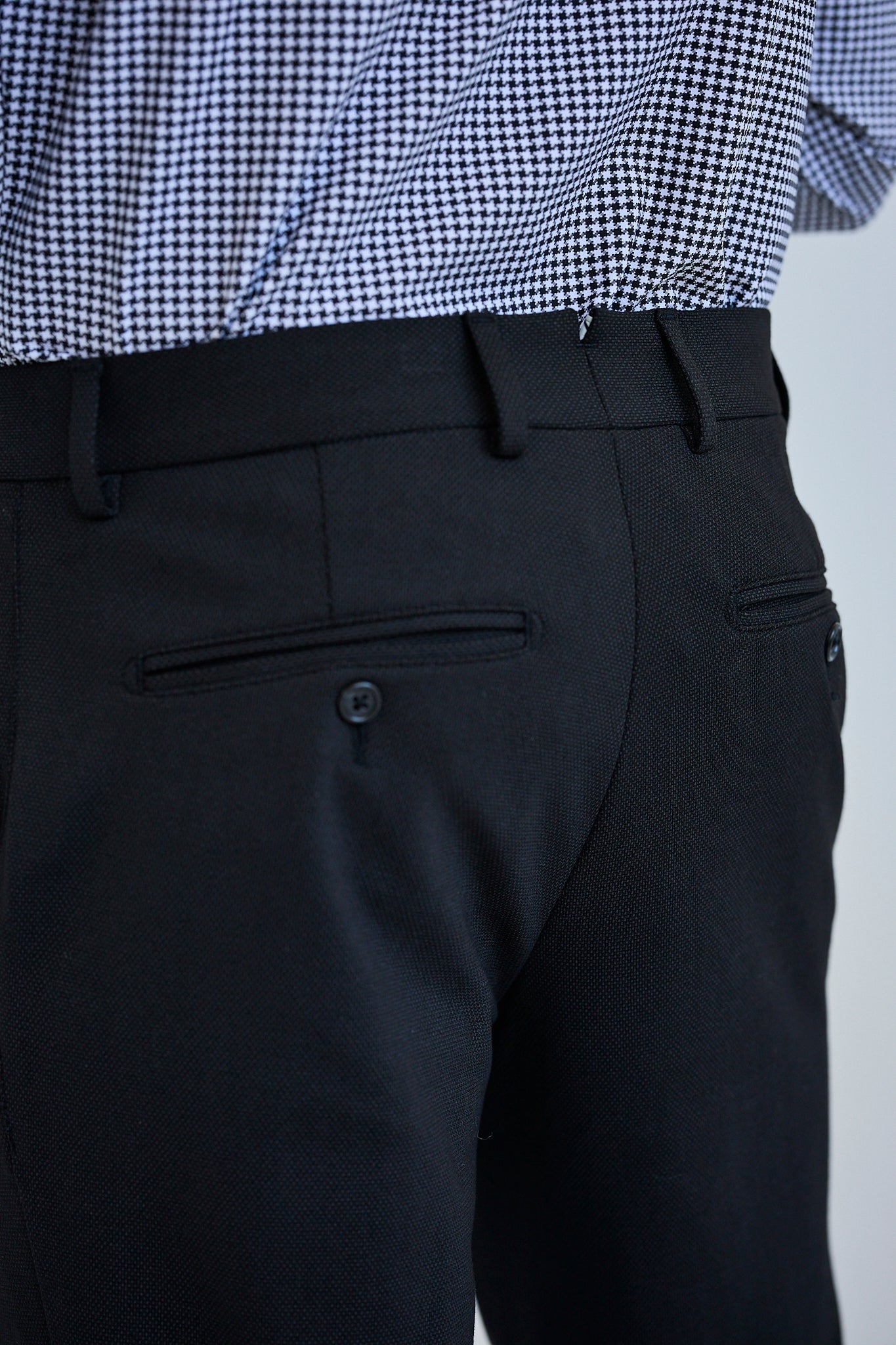 European Stretch Dress Pant — Subtle Stripe, Tailored Silhouette, All-Day Flexibility