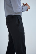 European Stretch Dress Pant — Subtle Stripe, Tailored Silhouette, All-Day Flexibility