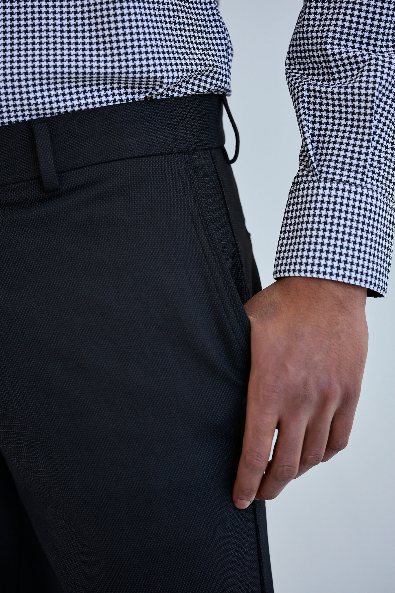 European Stretch Dress Pant — Subtle Stripe, Tailored Silhouette, All-Day Flexibility