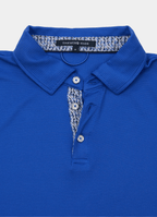 Pebble Jacquard Stretch Polo — Metal-Rimmed Buttons, Tonal Inner Yoke, Bungee Locker Loop
