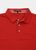 Pebble Jacquard Stretch Polo — Metal-Rimmed Buttons, Tonal Inner Yoke, Bungee Locker Loop