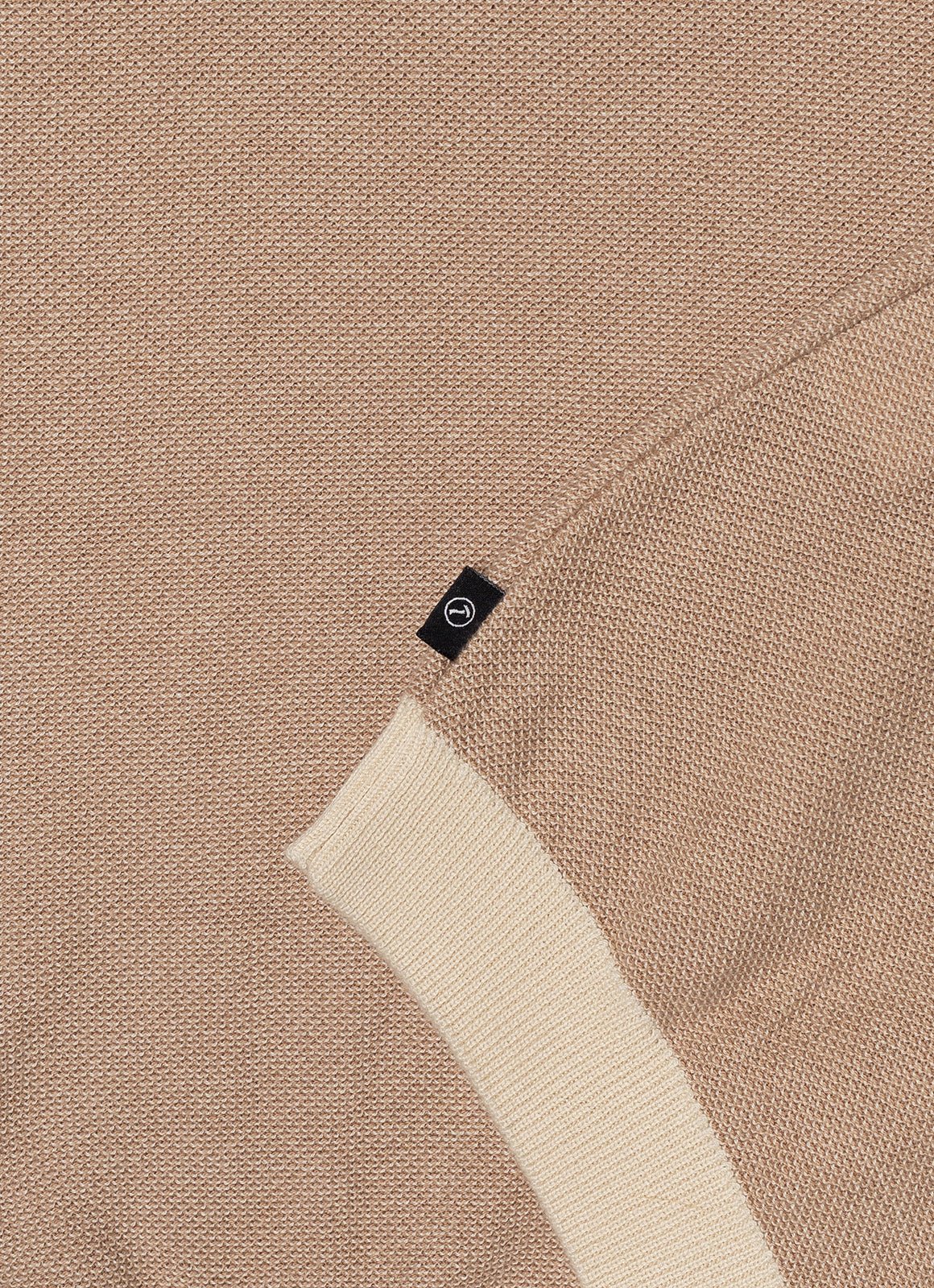 Split Neck Knit Polo — Two-Toned Sweater Knit, Collared Design, 100% Cotton