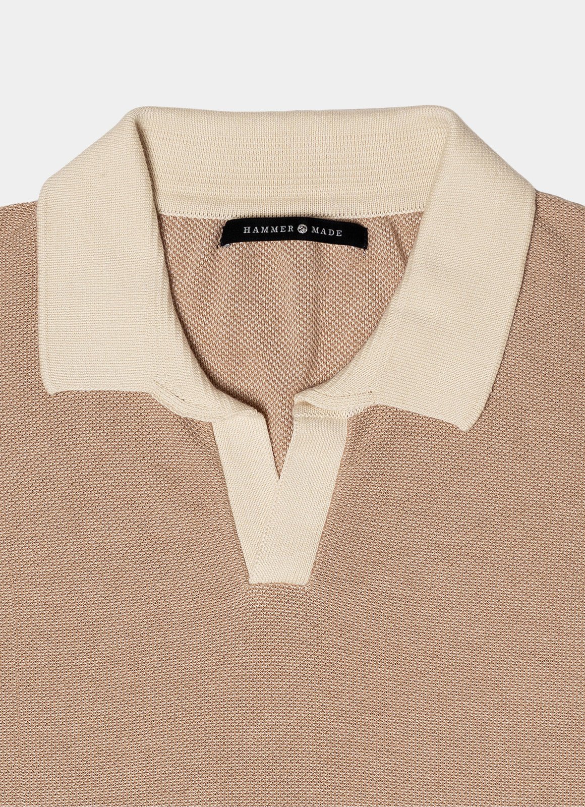 Split Neck Knit Polo — Two-Toned Sweater Knit, Collared Design, 100% Cotton