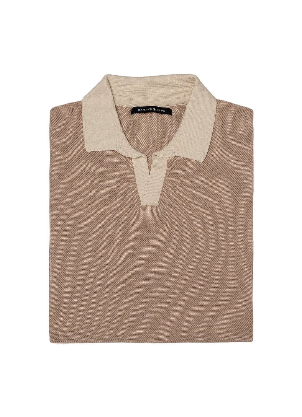 Split Neck Knit Polo — Two-Toned Sweater Knit, Collared Design, 100% Cotton