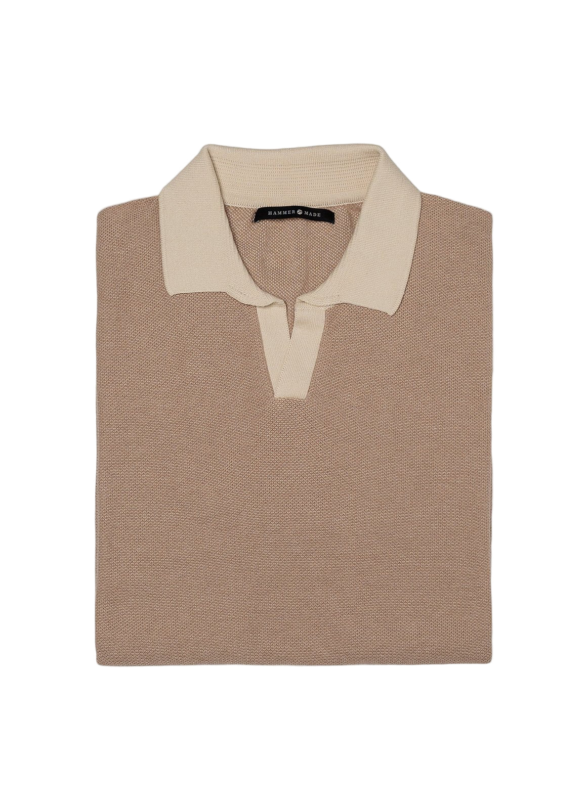 Split Neck Knit Polo — Two-Toned Sweater Knit, Collared Design, 100% Cotton