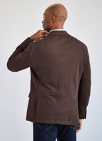 Tailored Sport Coat in Brown — Stretch Fabric, Phone Pocket, Notched Lapel, Side Vents