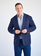 Tailored Sport Coat in Navy — Stretch Fabric, Phone Pocket, Notched Lapel, Side Vents
