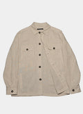 Washed Linen Overshirt — Spread Collar, Double Flap Chest Pockets, Relaxed Fit