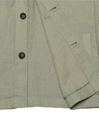 Washed Linen Overshirt — Spread Collar, Double Flap Chest Pockets, Relaxed Fit