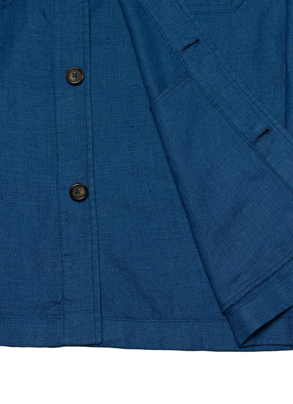 Washed Linen Overshirt — Spread Collar, Double Flap Chest Pockets, Relaxed Fit