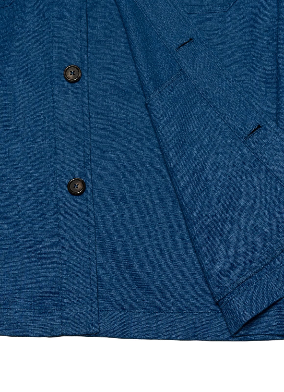 Washed Linen Overshirt — Spread Collar, Double Flap Chest Pockets, Relaxed Fit