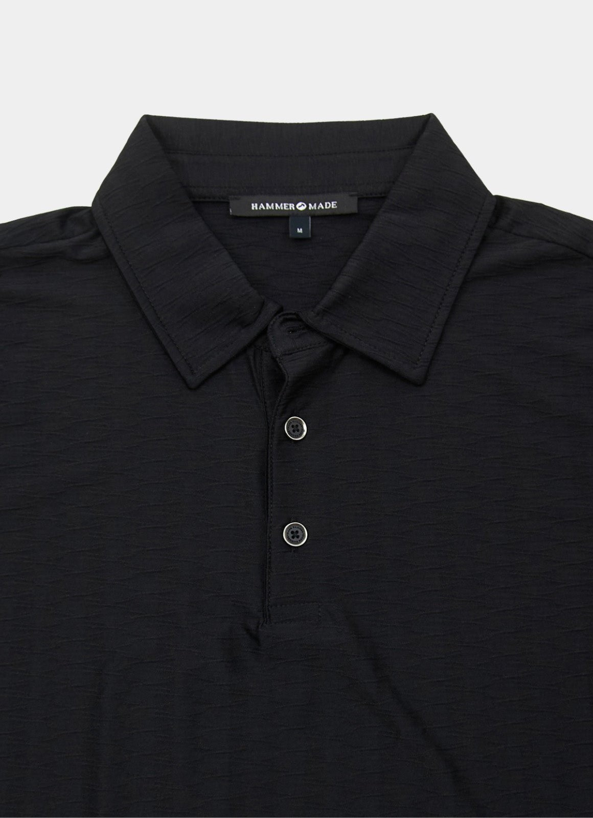 Short Sleeve Stretch Polo — Soft Textured Fabric, Metal-Rimmed Buttons, All-Day Comfort