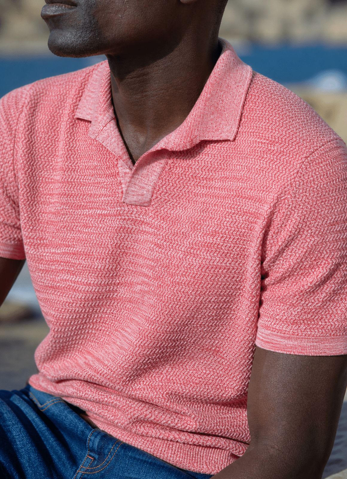 Split Neck Knit Polo — Premium Cotton-Modal Blend, Refined Neckline, Versatile Smart-Casual Style